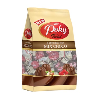 Cagla Poky Twist Mixed Chocolate Assorted Filled Compound Chocolates with Hazelnut, 500g