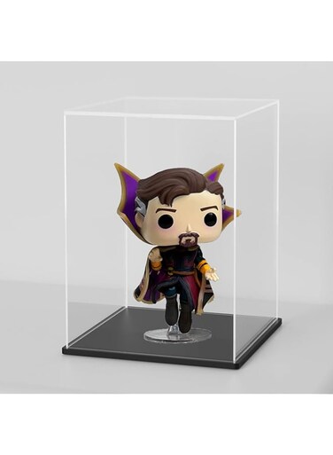 hopeme Fully Assembled Acrylic Display Case, Clear Acrylic Protector Compatible with Funko POP! 4 Inch Vinyl Figures, Countertop Alternative Glass Case for Home Storage