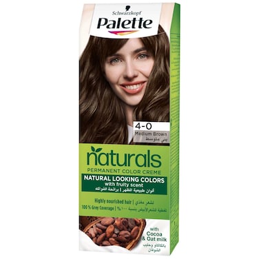 Schwarzkopf Palette Permanent Natural Hair Colour Cream 4-0 Medium Brown 100ml