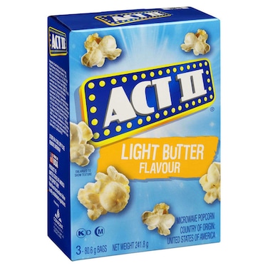 ACT II Light Butter Microwave Popcorn, 242g
