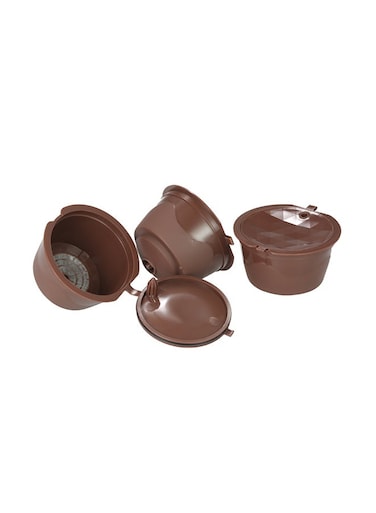 Reusable Coffee Capsule Dolce Gusto With Spoon and Brush Brown