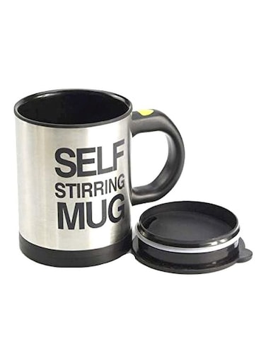 Steel Self Stirring Mug Black/Silver