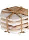 Creative Co-Op Marble and Natural Mango Wood Coasters (Set of 4), Hexagon, Multicolored