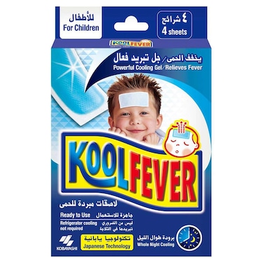 كوباياشي كول فيفر شرائح جل التبريد  للأطفال، 4 قطع