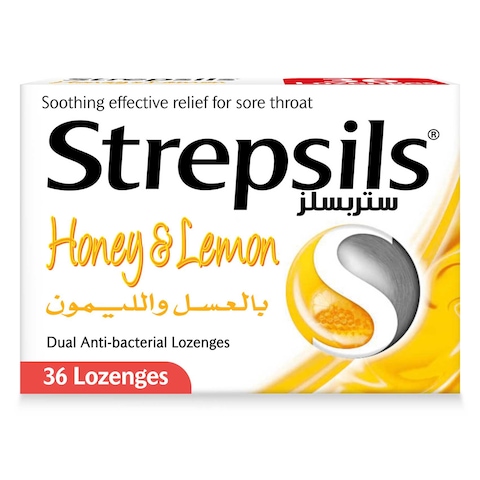 Strepsils Honey &amp; Lemon, Fast Effective Relief from Sore Throats, 36 Lozenges