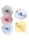 Food Grade Silicone Card Slot Cup Lid, 4 Pieces Glass Coffee Mugs Mug Dustproof Spill-Proof Sealed Cup Covers Reusable Heat Resistant Lids with Spoon Holder