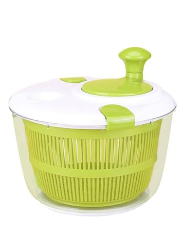 Salad Vegetable Dehydrator Rotor with Handle Manual Lettuce Washing &amp; Drying Machine, Easy Water Drain, Efficient Vegetable Dryer, Quick Salad Prep, Green, Ideal for Greens, Fruits, and Herbs