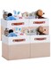 ANTOLE Cube Storage Bins 4 Pack,Fabric Storage Bins, Cube Storage Organizer Bins and Storage Box Shelf Basket,Collapsible Fabric Bins for Shelves, Closets, Nursery (Beige)
