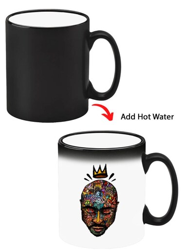Color Changing Heat Sensitive Ceramic Mug, Image Revealed When HOT Liquid is Added! Face