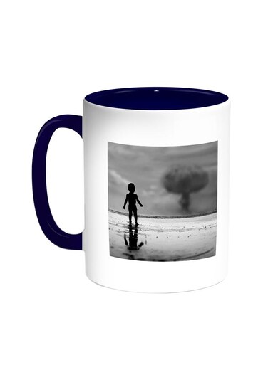 The Consequences Of Wars Printed Coffee Mug Blue/White