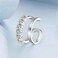 S925 Sterling Silver Zircon Double Layer Single Ear Bone Clip Earrings(BSE964)