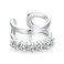 S925 Sterling Silver Zircon Double Layer Single Ear Bone Clip Earrings(BSE964)