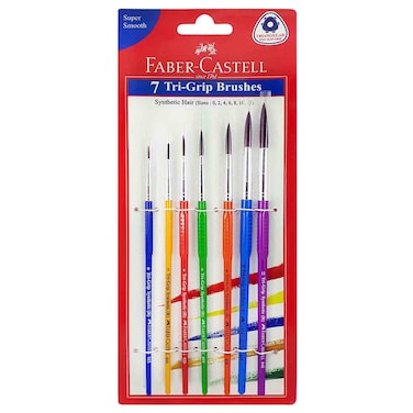 Faber-Castell Synthetic Hair Paint Brushes Round Set, 7 PCS