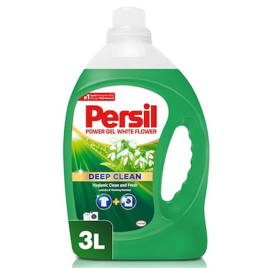 برسيل باور جل منظف الغسيل السائل بالزهرة البيضاء 3 لتر
