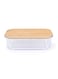 Rectangular Glass Food Container With Bamboo Lid Clear 1040ml
