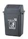 Dustbin 20L with Push Lid Grey   Durable UV-Resistant Plastic Trash Can for Home &amp; Office