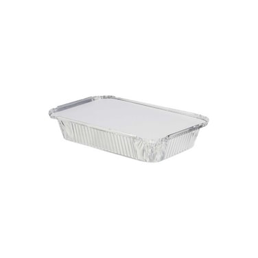 Hotpack Aluminium Container 8389, 890 Ml, 10 Pieces, Large Foil Food Pans For Roasting And Baking, Retains Heat For Fresh Takeaway And Home Meal Prep, Includes Secure Lids.