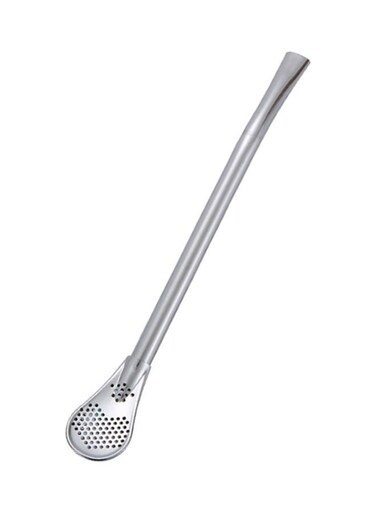 Steel Straw Spoon Reusable Silver