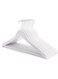 Wooden Hangers with Non-Slip Grip, Set of 6 - White Finish, Durable Space-Saving Premium Design for Clothes, Coats, and Jackets