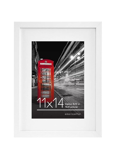 Americanflat 11x14 White Picture Frame - Displays 8x10 Inch Photos with Mat or 11x14 Pictures Without Mat