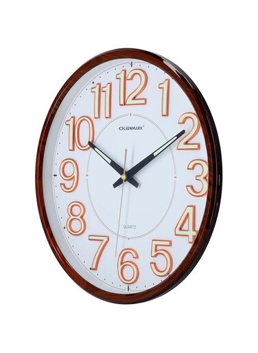 Olsenmark Wall Clock - Large Round Wall Clock, Modern Design - Easy to Read - Round Decorative Wall Clock for Living Room, Bedroom