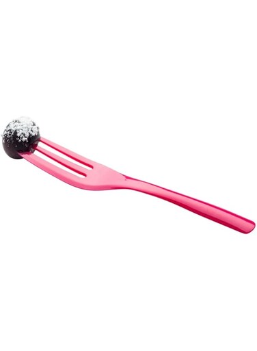 Restaurantware Cake Fork, Pastry Fork, Knife Edge Fork - Magenta Disposable Fork, 3 Prong, 1 Prong with a Knife Edge - Perfect for Serving Cakes - 4" - Plastic - 100ct Box -