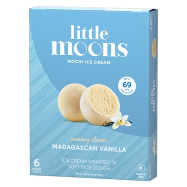 Little Moons Madagascan Vanilla Flavoured Mochi Ice Cream, 192g