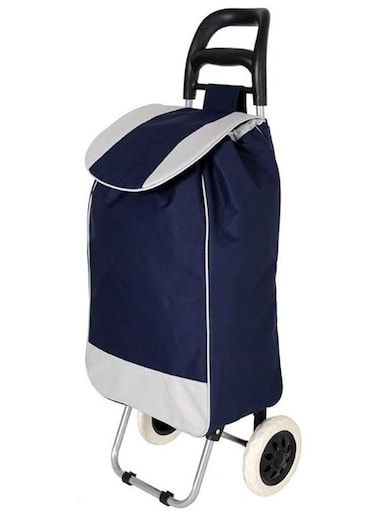 Folding Essential Shopping Trolley Fabric Luggage Bag with 2 Wheels