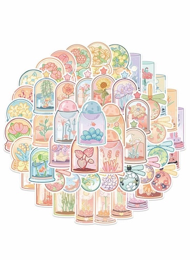 Cute Drink Stickers, Cute Food Stickers for Water Bottles, 50 Pcs Waterproof Vinyl Stickers for Hydro Flask, Laptop Skateboard Computer Stickers Pack