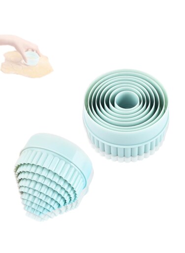 8 baking cutters, pastry cutters baking, biscuit cutters baking, plastic baking cutters baking, fluted and round biscuit cutter set, professional home baker