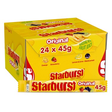 Starburst Original Fruit Chews Candy, Pack of 24x45g