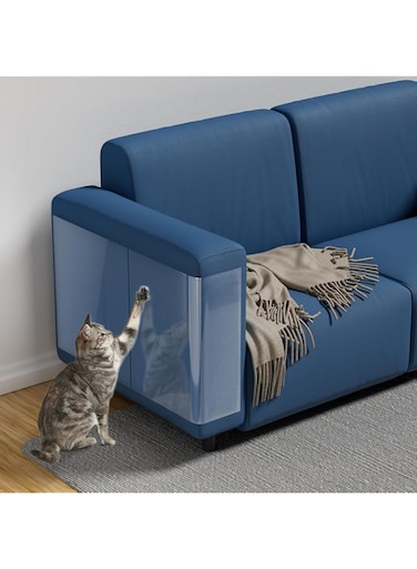 【NO PINS Pain】 Cat Scratch Furniture Protector-12 Pack Self-Adhesive Single Side Couch Protector from Cat Claws,Furniture Protectors from Cats Scratching,Anti Cat Scratching Deterren Protectors