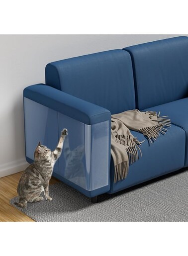 【NO PINS Pain】 Cat Scratch Furniture Protector-12 Pack Self-Adhesive Single Side Couch Protector from Cat Claws,Furniture Protectors from Cats Scratching,Anti Cat Scratching Deterren Protectors