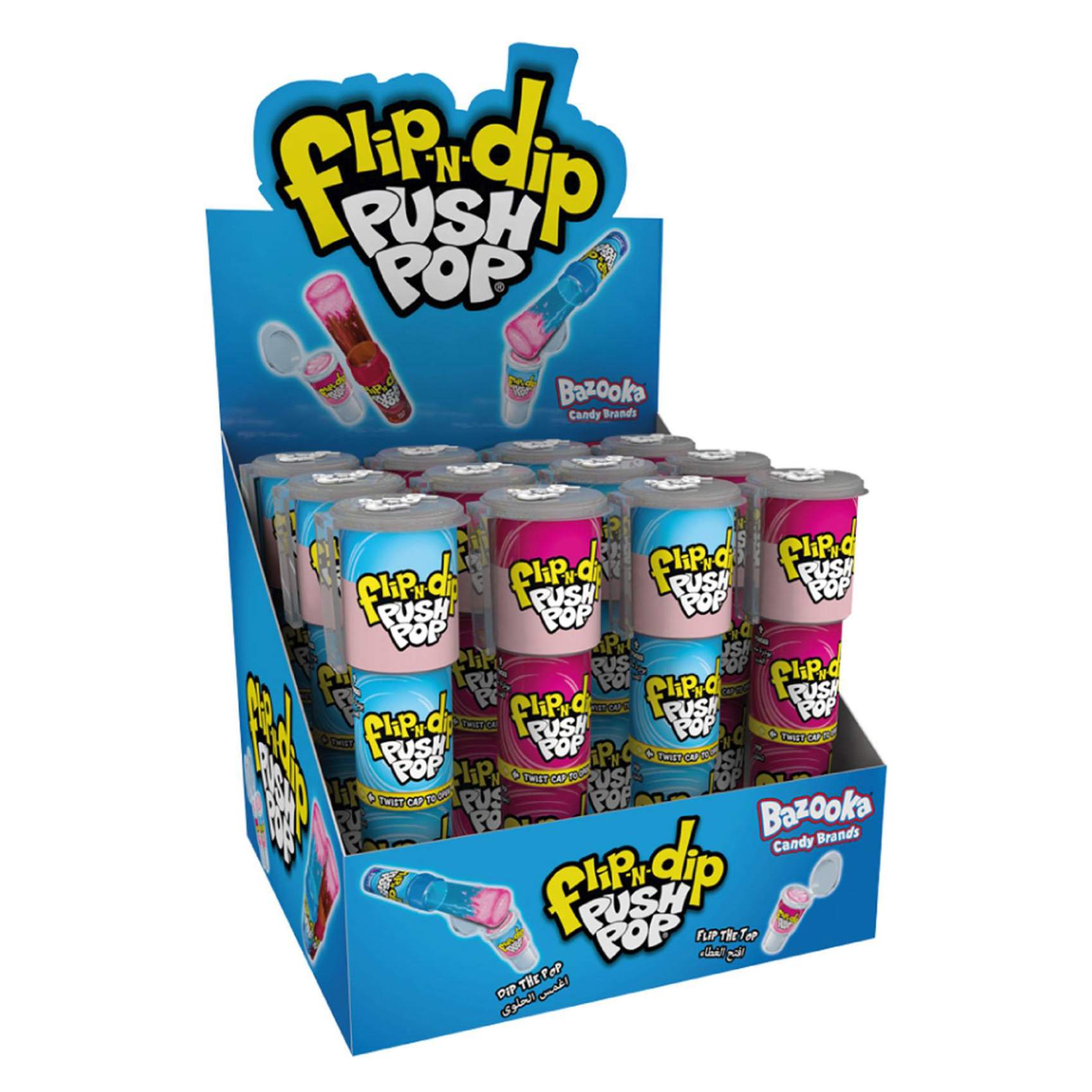 Buy Bazooka Flip N Dip Push Pop Cola, 25g Pack of 12 Online