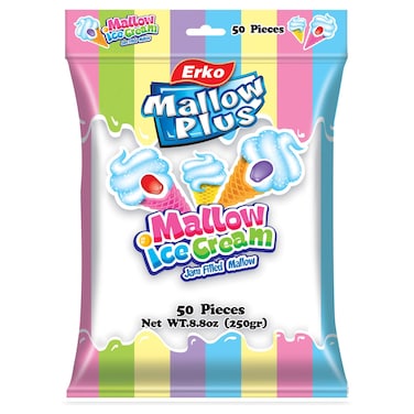 Erko Mallow Plus Ice Cream Jam Filled Mallow Marshmallows, 250g