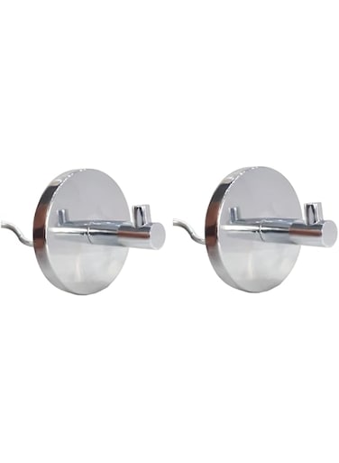 Robustline Multipurpose Wall Mounted Coat Hooks with Round Plate for Clothes, Coats, Hats, Belts, Towels (2, CH165)