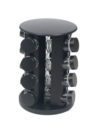 Falez Spice Carousel 16 Jar Rotating Black - Organize and Elevate Your Culinary Experience