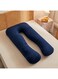 Pillows for Sleeping, U Shaped Full Body Removable Velvet Cover - Support for Back, Legs, Belly, HIPS for Pregnant Women, Navy Blue