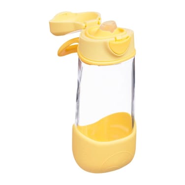 Sport Spout Drink Bottle for Kids   Easy-Flow Silicone Spout   Leakproof Push Button Lid   Ergonomic Triangle Grip   BPA-Free Tritan&acirc;&bdquo;&cent; Water Bottle   15.2 fl oz   450ml-Lemon Twist