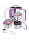 AUTOYSUR Lunch Containers for Kids Women, Portion Control Set, Bento Lunch Box Snack Containers with Lids, Lunch-Box for Adults Boys Girls, Leak-proof Kit, 3 Cups (Green) (Purple-4 cup)