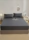 Home 3 Pieces Fitted Bedsheet Set Plain Black