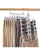 DILIBRA Pant Hangers Space Saving, Plastic Skirt Hanger Closet Storage Organizer with Clips, 6 Layered Foldable Hangers for Clothes Pants Jeans Slack Trousers (Grey, 2)