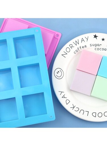 Cavity Soap Mold Square Silicone Mold for Making Soaps Rectangle DIY Handmade Soap Form Tray Cake Mould