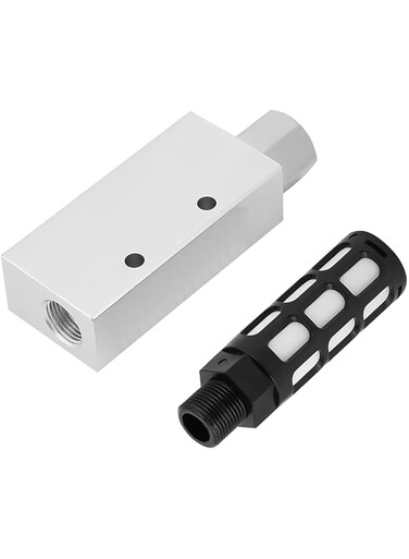 Walfront Vacuum Generator with Silencer, CV-20HS Aluminum Alloy Pneumatic Air Exhaust Vacuum Generator Vacuum Ejector Precision Threads with Silencer