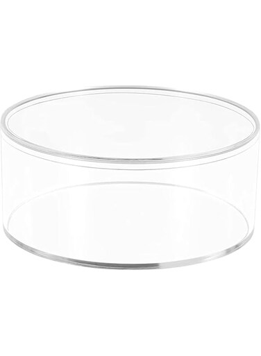 LAMSIT IBDAA Round Shape Acrylic Container with Lid   Acrylic Box Organizer   Acrylic Flower Box   Display Case Wedding Birthday Party Storage Boxes for Candy, Jewellery Storage Box (15x15x7)