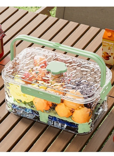 Portable Fresh-Keeping Box For Outdoor Camping And Picnic, Fruit Lunch Box, Refrigerator, Sealed Box, Green