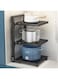 Tycom Pots and Pans Organizer for Cabinet,Kitchen Organizer and Storage Rack,Space Saving Stand with Adjustable Dividers,3 Layer Single Sided With Panel Black