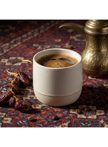 Arabic Ceramic Coffee Cup - 230ml Insulated Mug for Ramadan/office/home, Heat-Resistant Tea Cup,1pc