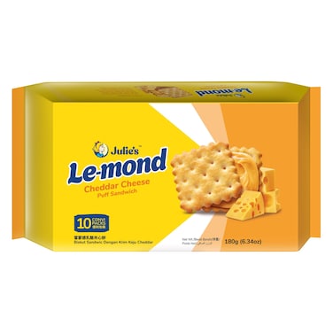 Julie's Le-mond Cheddar Cheese Puff Sandwich Biscuit, 180g
