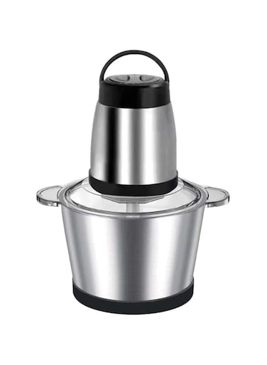 Electric Food Chopper 2-Litre with 500W Power &ndash; Stainless Steel Bowl, Quad Blades, 2 Speed Settings &ndash; Ideal for Meat, Vegetables, and Onions